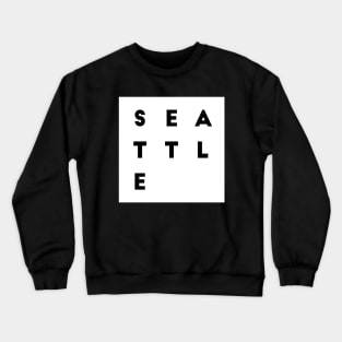 Seattle | White square letters Crewneck Sweatshirt